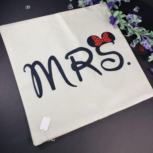 MRS Minnie Mouse Ears Sham Pillowcase Throw Accent Cushion Cover Home Decor - Picture 2 of 13